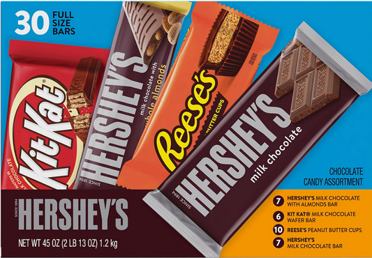 [풀사이즈팩] 허쉬 Hershey's 초콜렛 4가지맛 30ct (1.2kg)