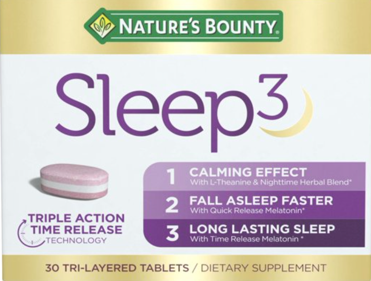 네이처스바운티 슬립3 약물-프리 시간방출형 멜라토닌 10mg 수면유도 30정