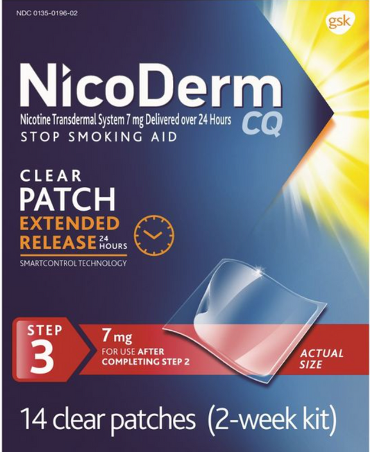 글락소스미스클라인 GSK 니코덤 스텝-3 니코틴 7mg 금연 패치 14매 *FDA 인증*