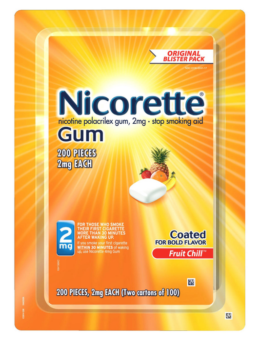 글락소스미스클라인 GSK 니코렛 니코틴 2mg 금연껌 Fruit Chill 100pc 2개 *FDA 인증*