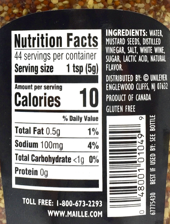 유니레버 Unilever Non-GMO 마일레 올드스타일 홀그레인 디종 머스타드 243g