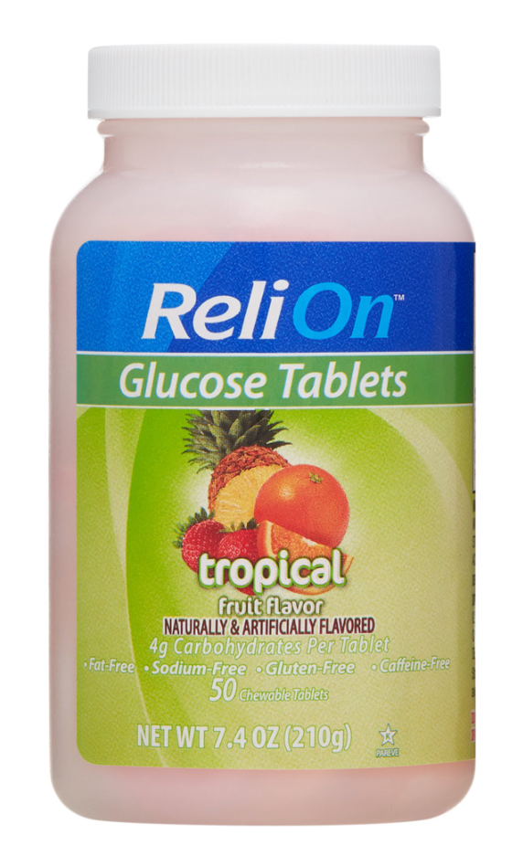 릴라이온 ReliOn 글루텐/카페인-프리 글루코즈 포도당 츄어블 Tropical 50정 2병 (100정)