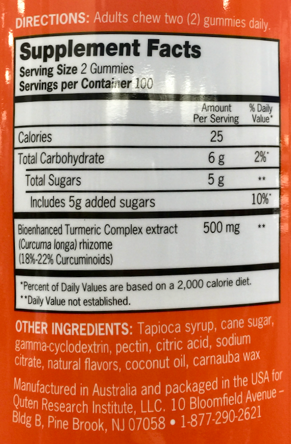 큐놀 Qunol 튜머릭/커큐민 250mg 거미 200정