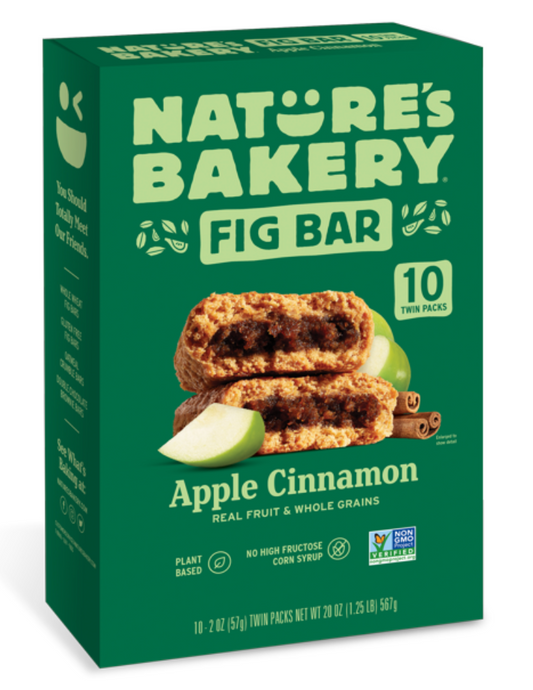 네이처스베이커리 Nature's Bakery Non-GMO 애플 시나몬 무화과 바 57g 10ct (567g)