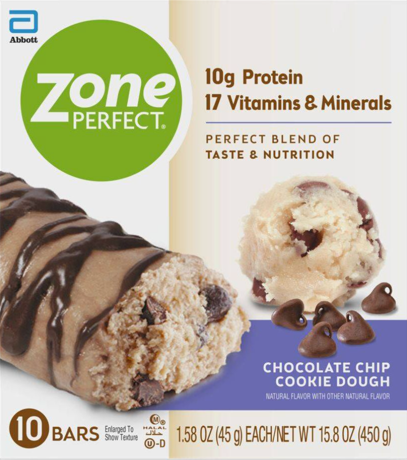 애보트 Abbott 존퍼펙트 초콜렛칩 쿠키도우 단백질바 10ct (450g)