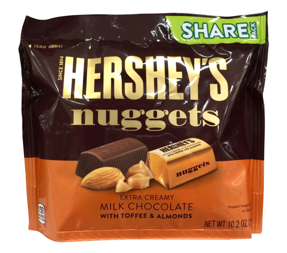 허쉬 너겟 글루텐-프리 토피 & 아몬드 엑스트라 크리미 밀크초콜렛 289g