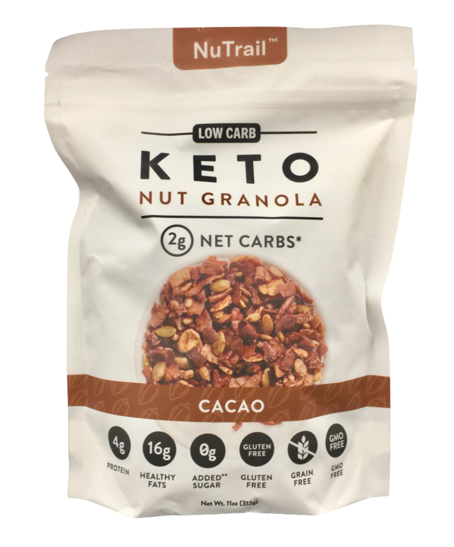 뉴트레일 NuTrail GMO/슈가/곡물/글루텐-프리 카카오 케토 그래놀라 312g