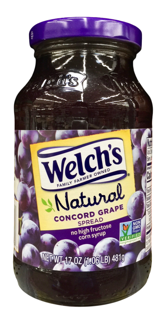웰치 Welch's 내추럴 Non-GMO 콩코드 포도 스프레드 481g