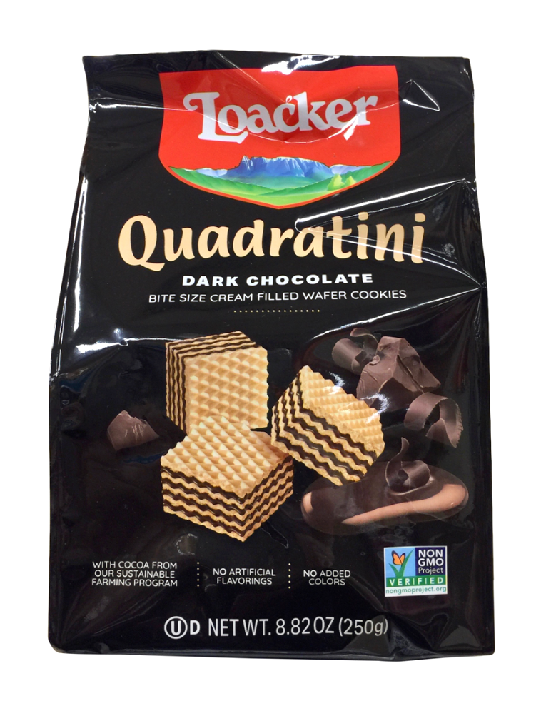 로아커 Loacker Non-GMO 경화유-프리 다크 초콜렛 미니 웨하스 250g *100% 천연 원료*