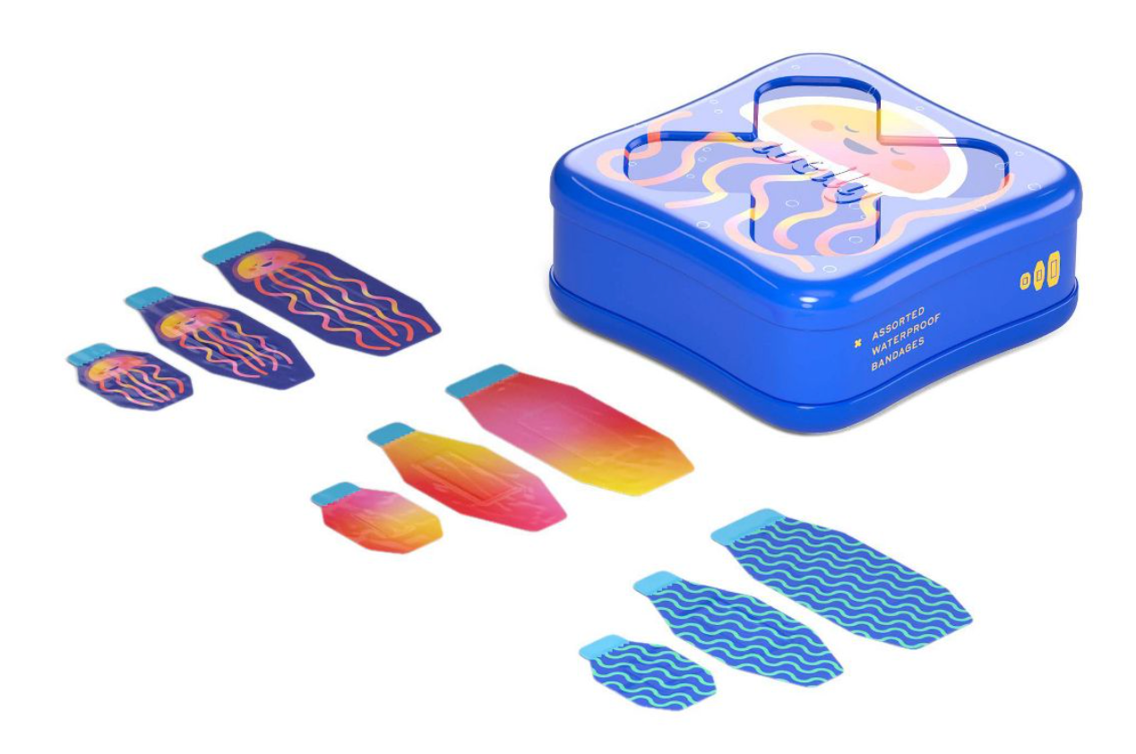 웰리 Welly 라텍스-프리 Underwater Creature 방수밴드 Tin 39매