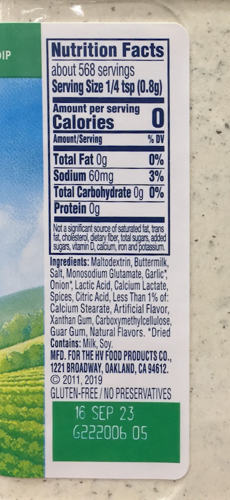 히든밸리 Hidden Valley 글루텐-프리 랜치 시즈닝 & 드레싱 믹스 453g *무설탕*