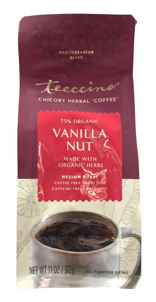 티치노 Teeccino 75% 유기농 카페인-프리 허브 커피 Vanilla Nut 312g 3팩 (936g) *커피 대안품*