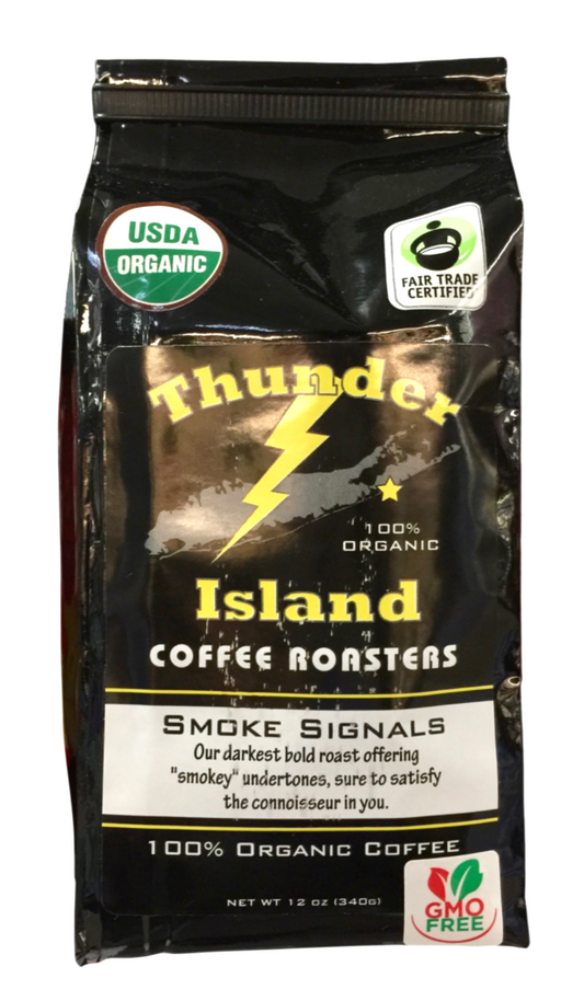썬더아일랜드 Thunder Island 유기농 스모크 시그널 다크 로스트 분쇄 커피 340g