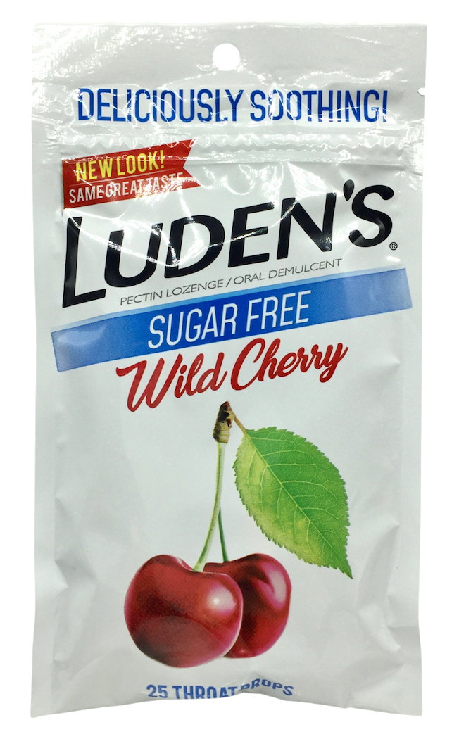 3+ 루덴스 멘톨/슈가-프리 인후통 와일드 체리 목캔디 25정 6개 (150정)