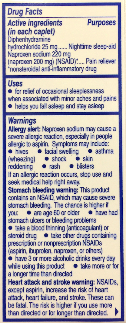 바이엘 알레브 PM 나프록센나트륨 220mg + 수면유도 50정