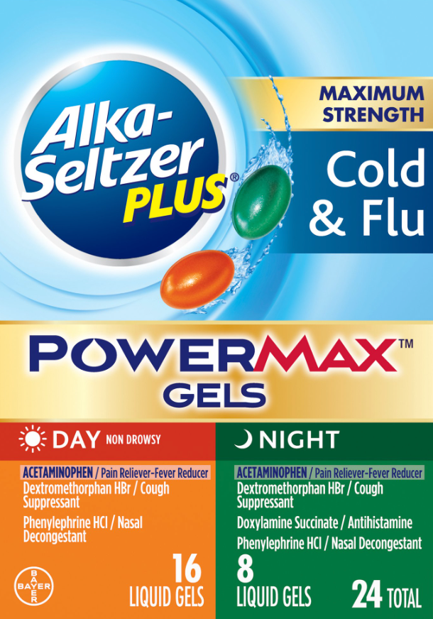 바이엘 알카셀쳐 감기 & 독감 파워맥스 리퀴드젤 24정