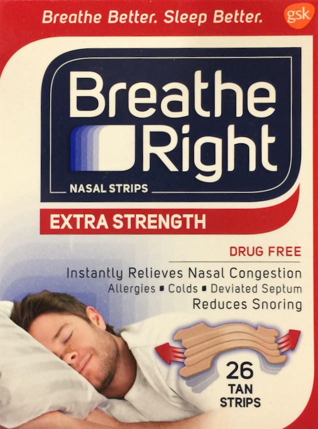 5+ 글락소스미스클라인 GSK 브리드라이트 엑스트라 스트랭쓰 약물-프리 코골이/코막힘 코밴드 Tan 26매