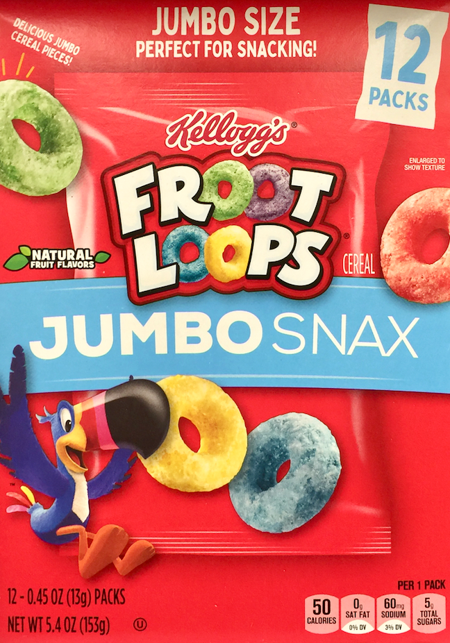 켈로그 Kellogg's 후르츠루프 시리얼 점보 스낵 12팩 (153g)