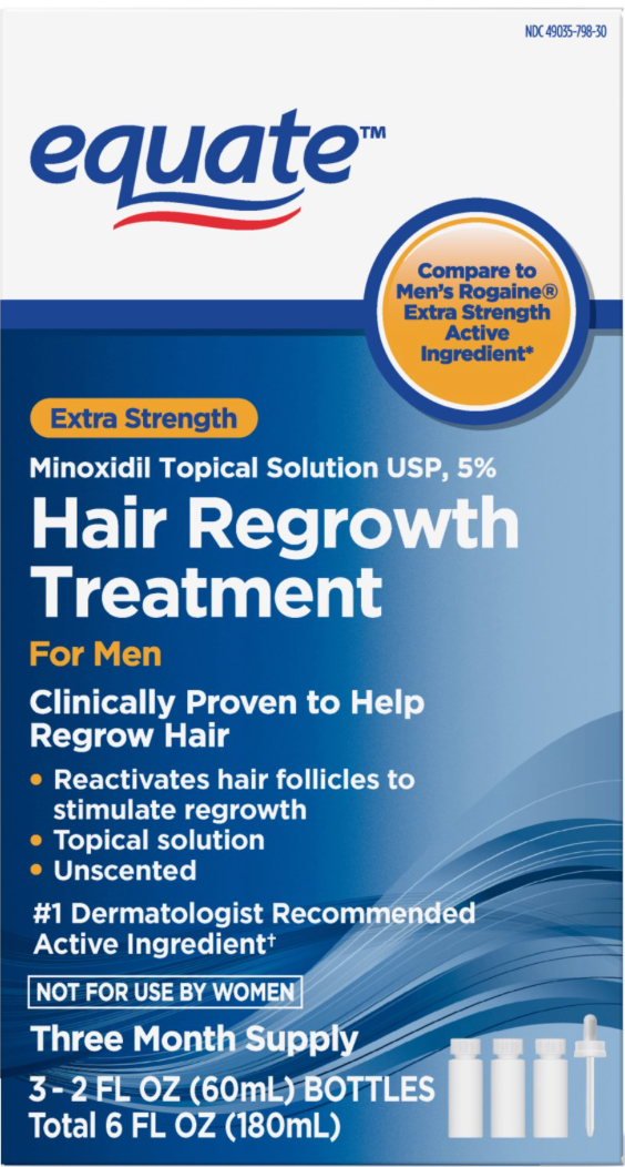 이퀘이트 미녹시딜 5% 남성 탈모 트리트먼트 엑스트라 스트랭쓰 무향 솔루션 60ml 3개 (3개월) *FDA 승인*
