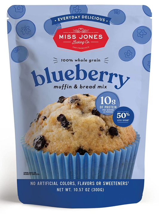 미스존스베이킹 Miss Jones Baking Co. 50% 레스슈가 통곡물 블루베리 머핀 & 브레드 믹스 300g 3팩 (90g)