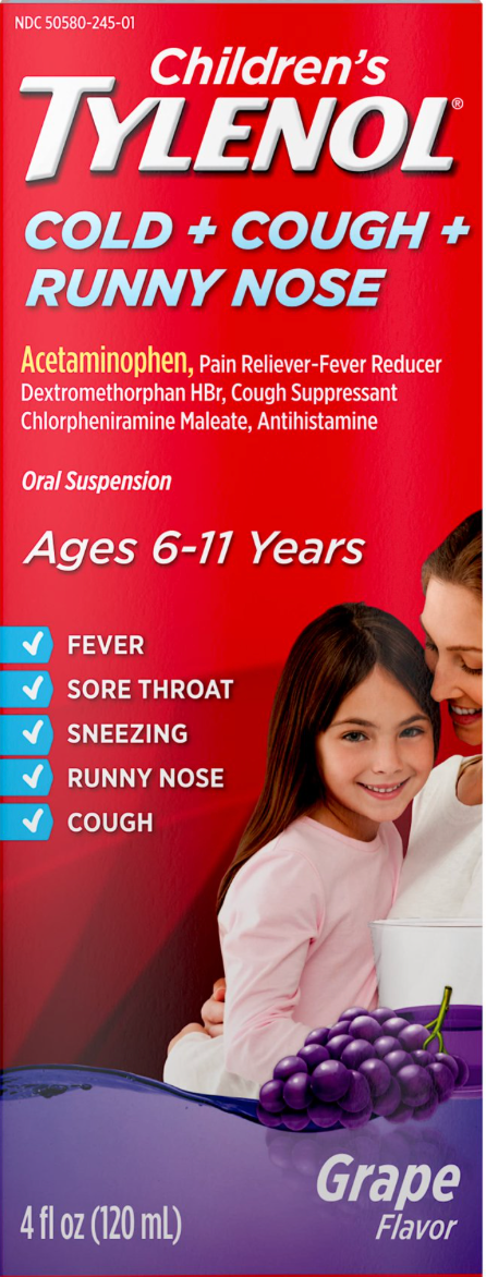6+ 타이레놀 칠드런스 감기 + 기침 + 콧물 무알콜 시럽 120ml