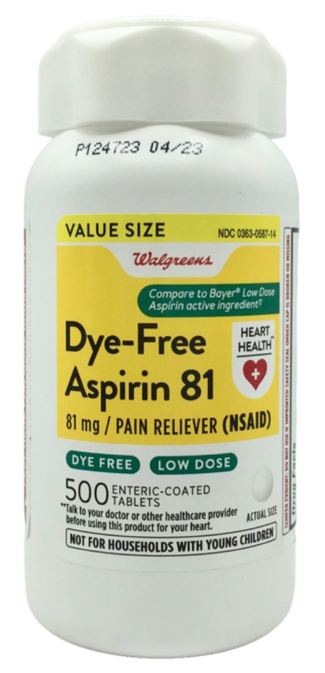 월그린 무색소 아스피린 81mg 500정