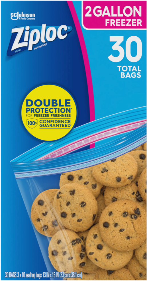 집락 Ziploc BPA-프리 지퍼백 냉동고 특대형 33 x 38cm 10매 3ct (30매)