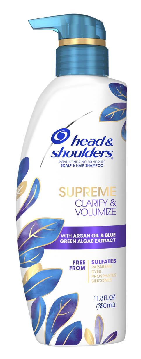 P&G 헤드앤숄더 파라벤/프탈레이트-프리 수프림 클래리파이 & 볼류마이즈 비듬방지 샴푸 350ml 2병 (700ml)