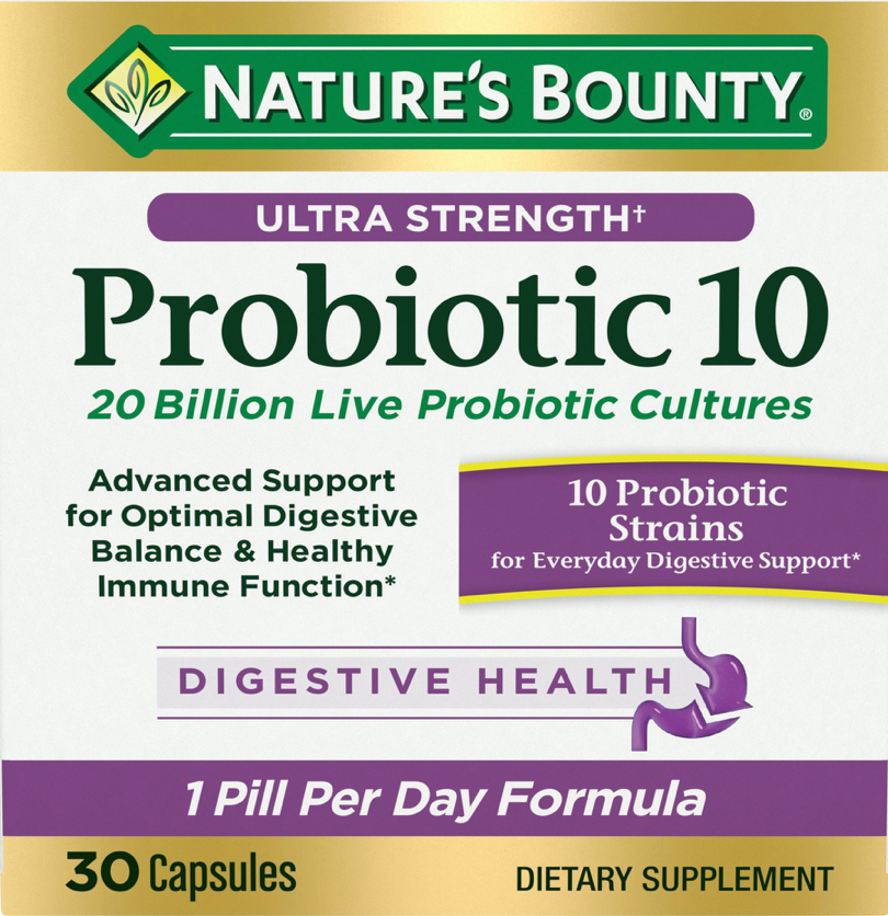 네이처스바운티 Non-GMO 울트라 스트랭쓰 10종 균주 200억 CFU 유산균 30정