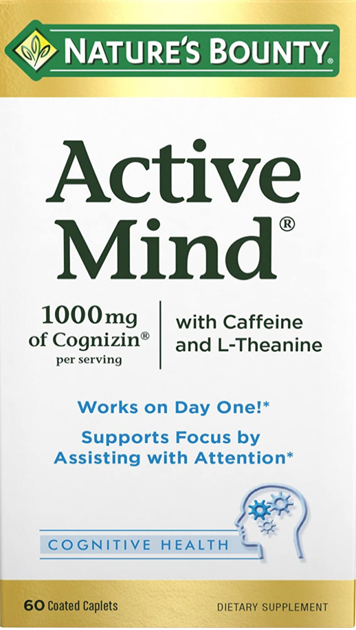 네이처스바운티 Non-GMO 액티브 마인드약물-프리 주의•집중력 개선 60정