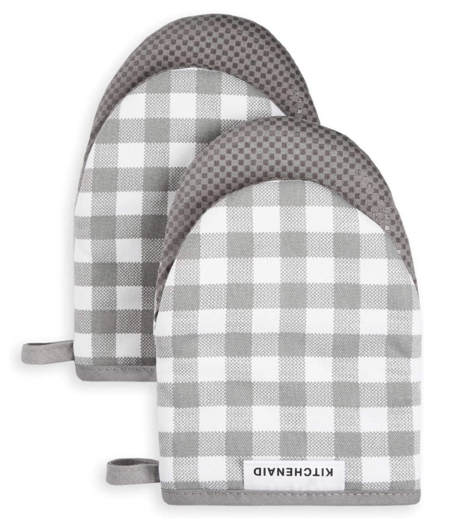 키친에이드 KitchenAid 260°C 내열 순면 오븐 장갑 Gingham 8 x 5.5" 2ct *7가지 색상*