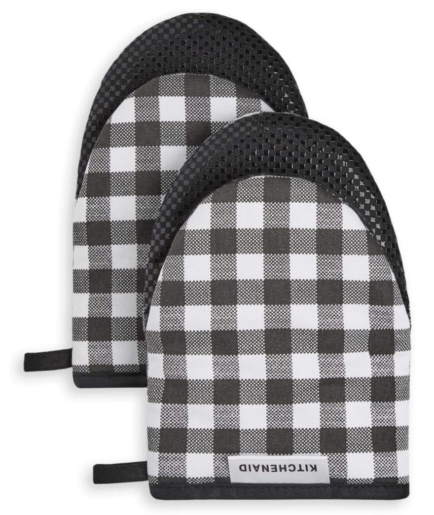 키친에이드 KitchenAid 260°C 내열 순면 오븐 장갑 Gingham 8 x 5.5" 2ct *7가지 색상*