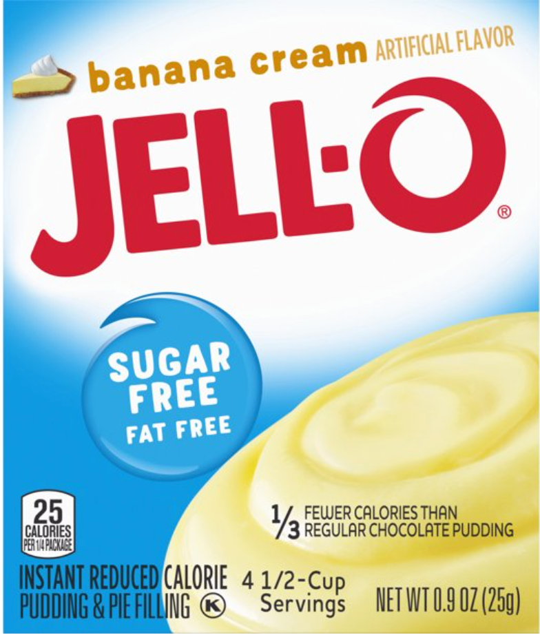 크래프트 Kraft 젤로 슈가/팻-프리 바나나 크림 푸딩 & 파이 필링 믹스 25g 4팩 (100g)