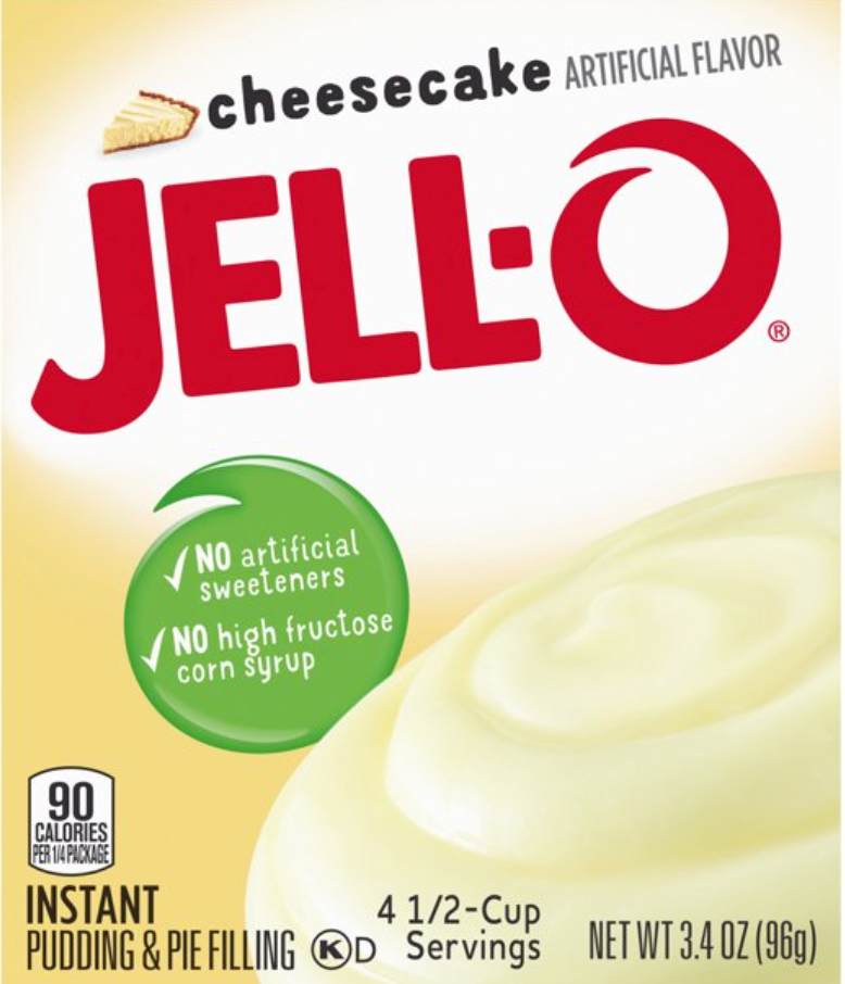 크래프트 Kraft 젤로 치즈케이크 푸딩 & 파이 필링 믹스 96g 4팩 (384g)