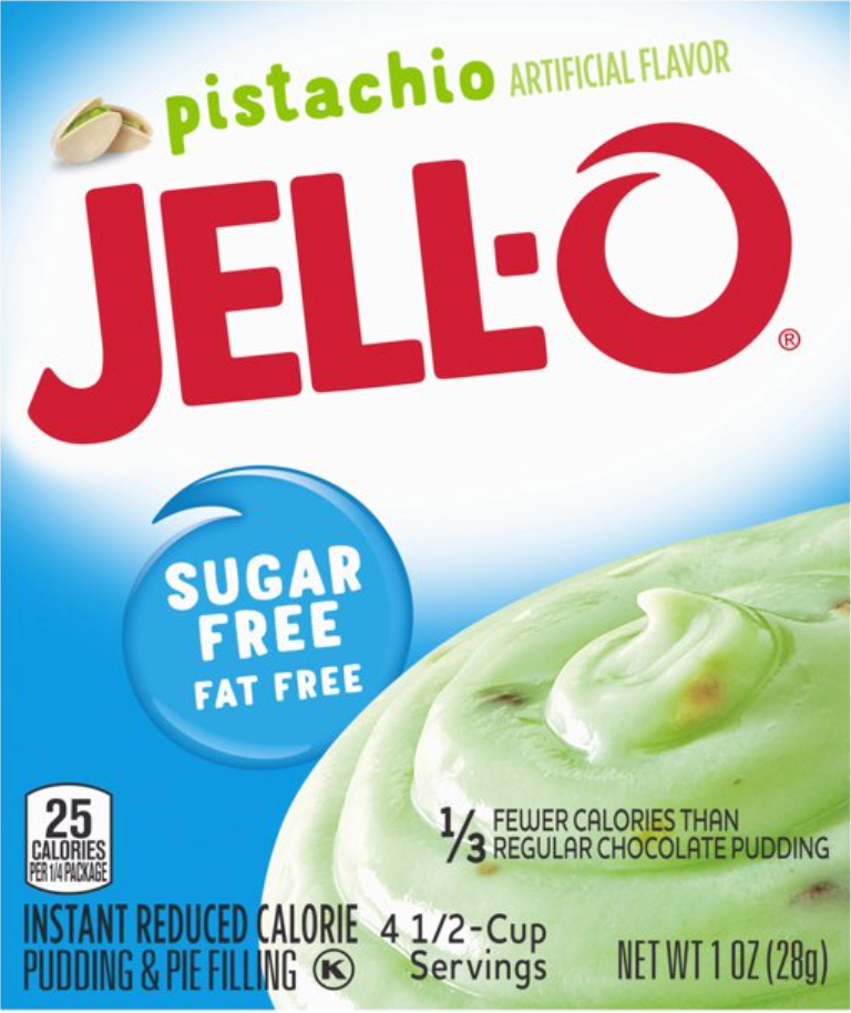 크래프트 Kraft 젤로 슈가/팻-프리 피스타치오 푸딩 & 파이 필링 믹스 28g 4팩 (112g)