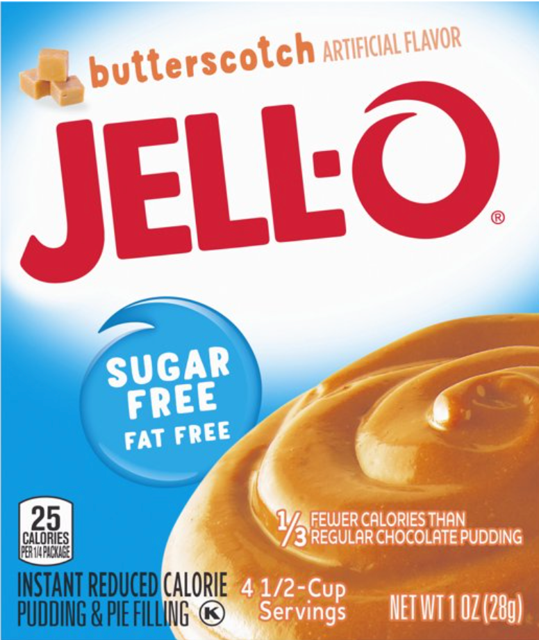 크래프트 Kraft 젤로 슈가/팻-프리 버터스카치 푸딩 & 파이 필링 믹스 28g 4팩 (112g)