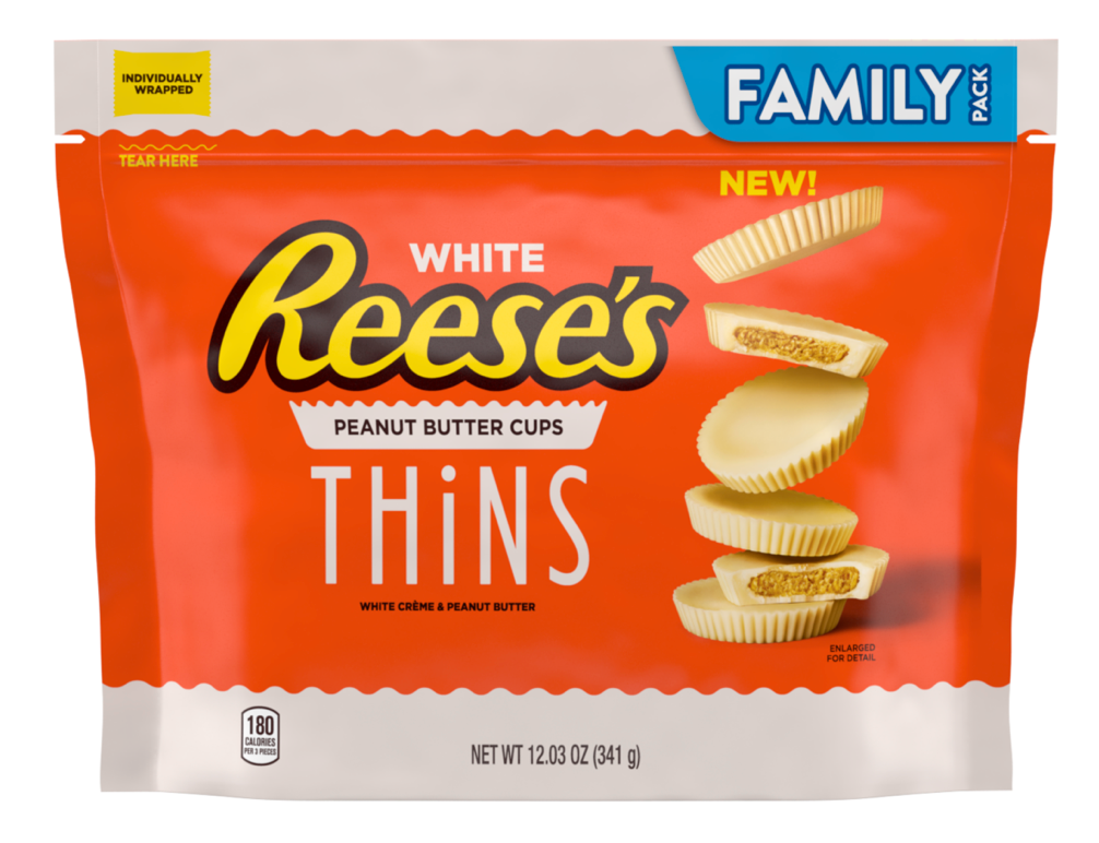 허쉬 리세스 글루텐-프리 땅콩버터 화이트초콜렛 씬즈 341g