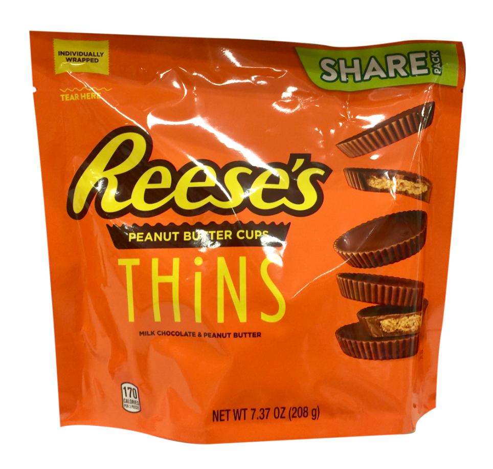 허쉬 리세스 글루텐-프리 땅콩버터 밀크초콜렛 씬즈 208g