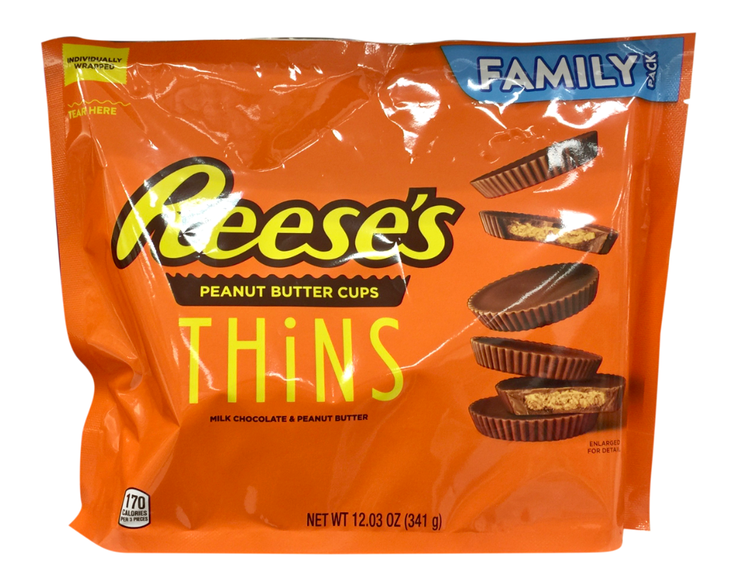 허쉬 리세스 글루텐-프리 땅콩버터 밀크초콜렛 씬즈 341g