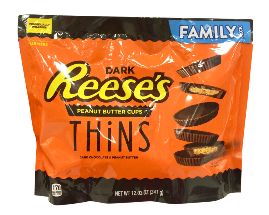 허쉬 리세스 글루텐-프리 다크초콜렛 땅콩버터컵 씬즈 341g