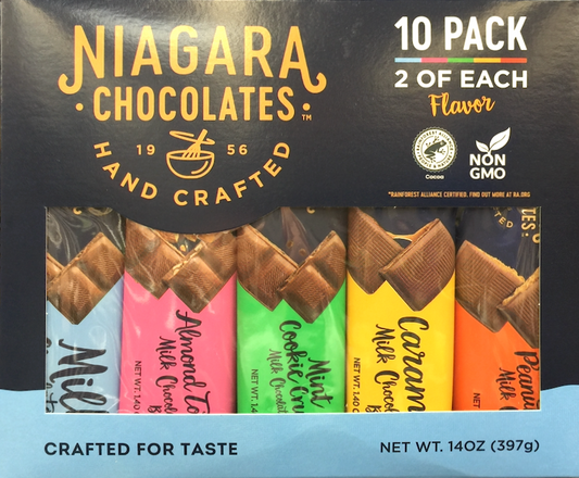 나이아가라 Niagara Non-GMO 수제 밀크초콜렛 바 5가지맛 10pc (393g)