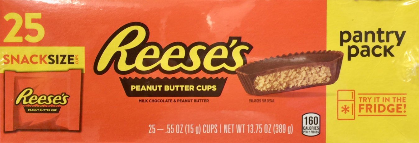 허쉬 리세스 글루텐-프리 땅콩버터 밀크초콜렛 스낵사이즈 25pc (389g)