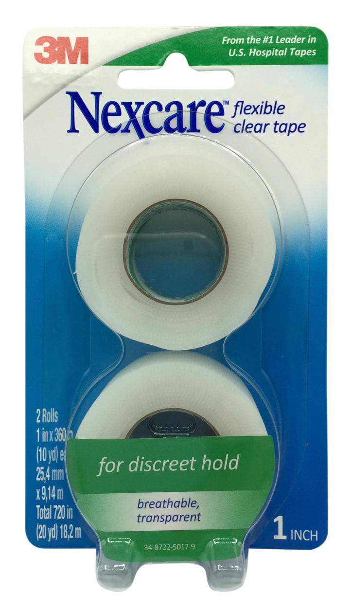 3M 넥스케어 라텍스-프리 의료용 클리어 (투명) 테이프 2.5cm x 9.1m 2롤