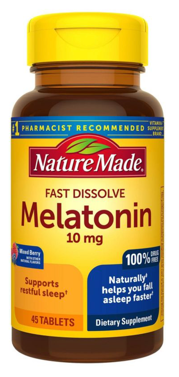네이처메이드 약물-프리 멜라토닌 10mg 수면유도 츄어블 45정