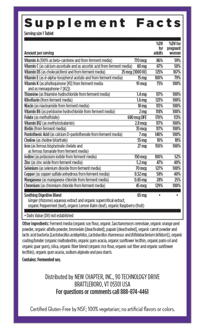 뉴챕터 프레나탈 원데일리 산전 *발효* 종합비타민 60정