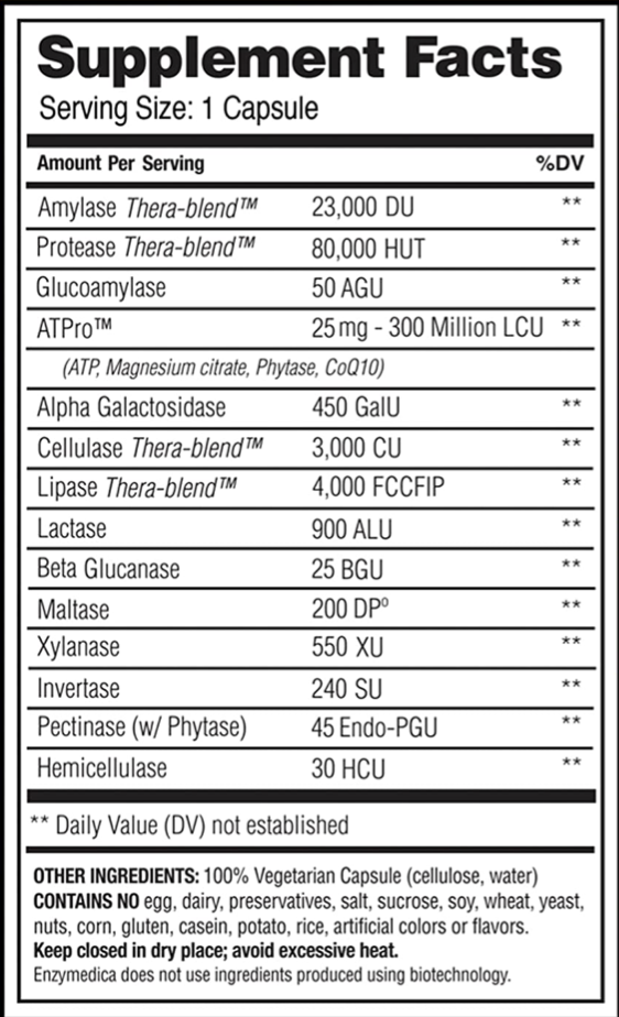 엔자이메디카 Enzymedica Non-GMO 다이제스트 골드 복합 소화효소 240정