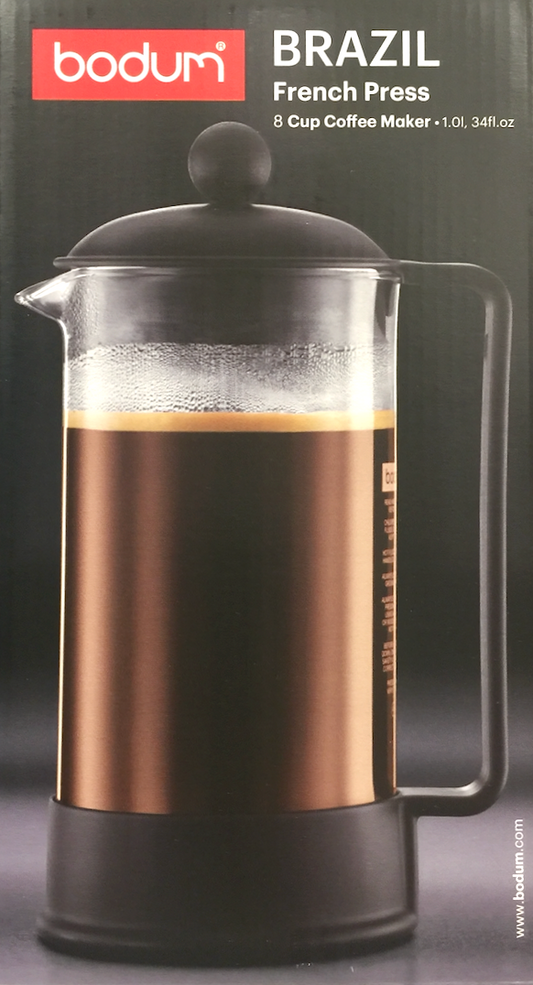 보덤 Bodum BPA-프리 브라질 프렌치 프레스 커피/차 추출기 Black 1L