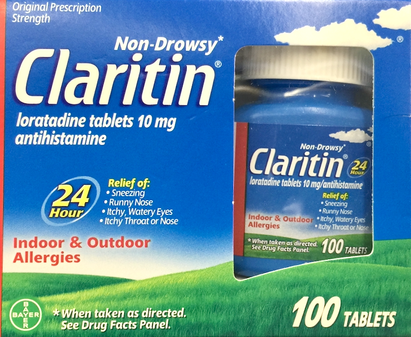 6+ 바이엘 클라리틴 로라타딘 10mg 24시간 알러지 릴리프 100정