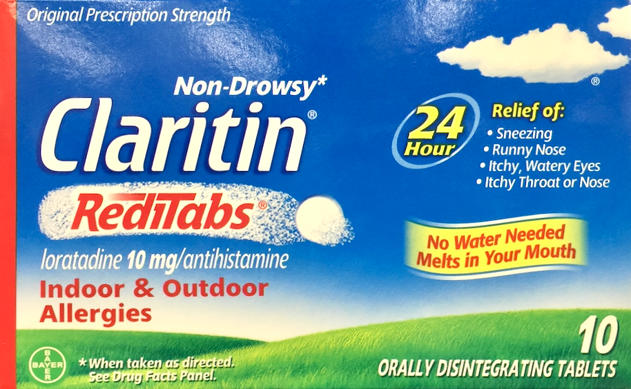 6+ 바이엘 클라리틴 로라타딘 10mg 24시간 알러지 릴리프 레디탭 10정