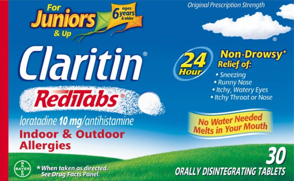 6+ 바이엘 칠드런 클라리틴 로라타딘 10mg 24시간 알러지 릴리프 레디탭 30정